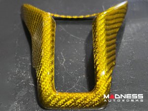 Alfa Romeo Stelvio Steering Wheel Trim - Carbon Fiber - Lower Spoke Trim - QV Model - 2020+ models - Yellow Candy